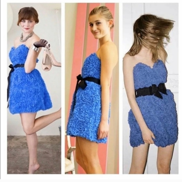 NWT Urban Outfitters Quail Grey Silk Ruffle Dress with Black Belt - Picture 6 of 6